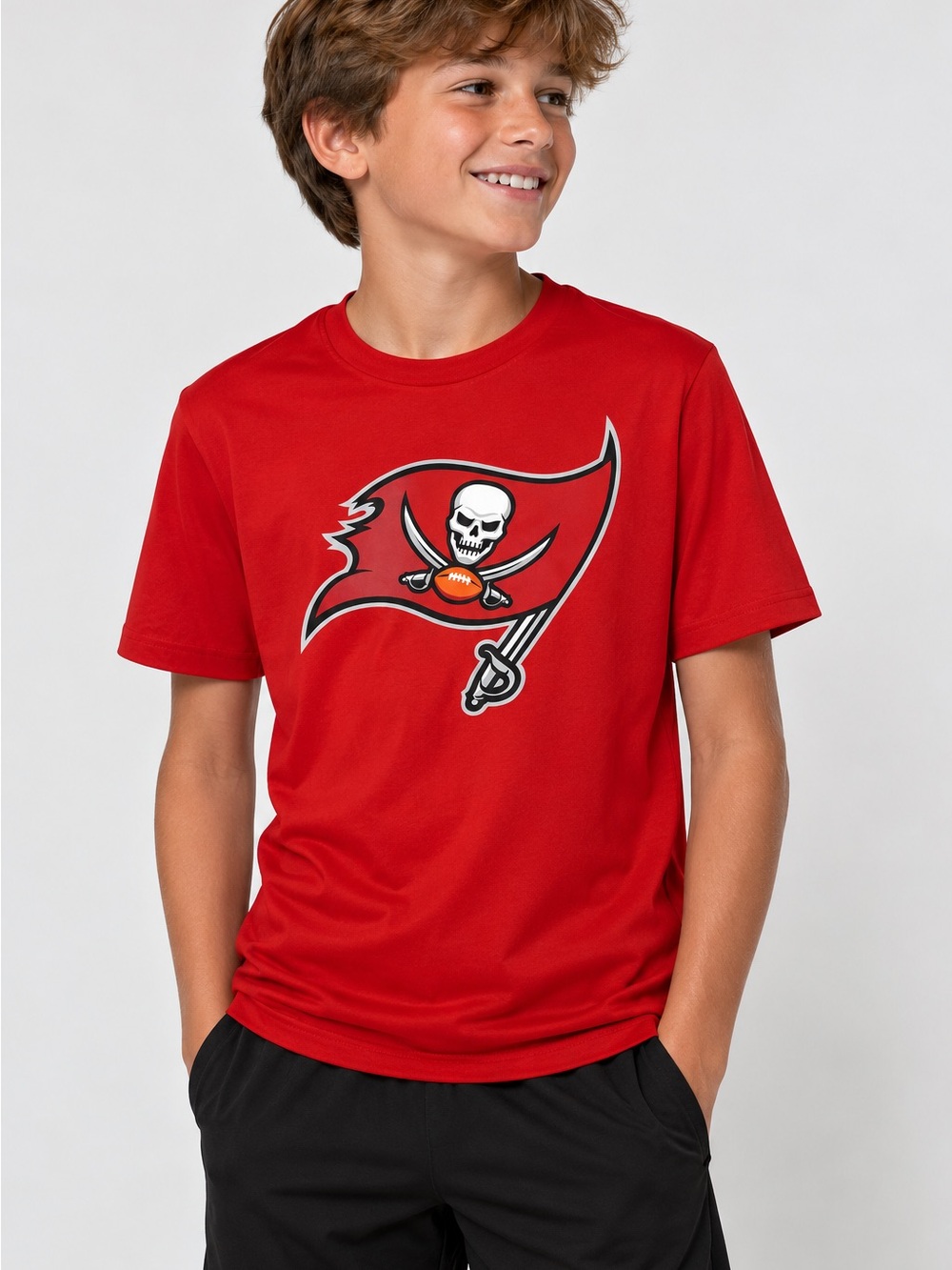 NWT Tampa Bay Buccaneers NFL Youth T-Shirt Red Boys Large 14/16
